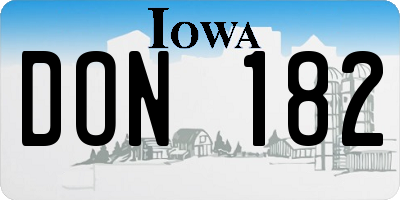 IA license plate DON182