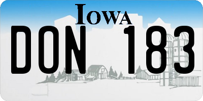 IA license plate DON183