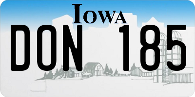 IA license plate DON185