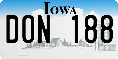 IA license plate DON188