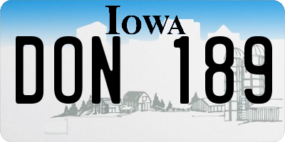 IA license plate DON189
