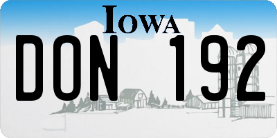 IA license plate DON192
