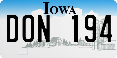 IA license plate DON194
