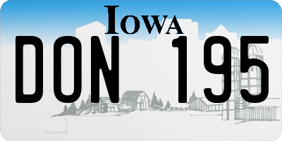 IA license plate DON195