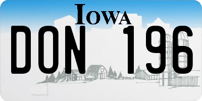 IA license plate DON196