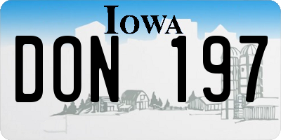IA license plate DON197