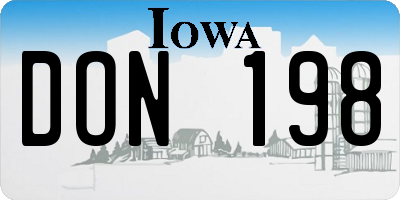 IA license plate DON198