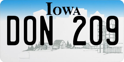 IA license plate DON209