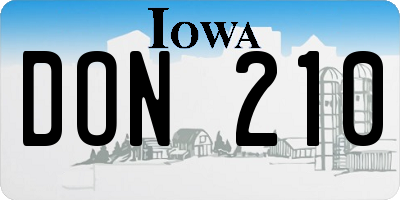 IA license plate DON210