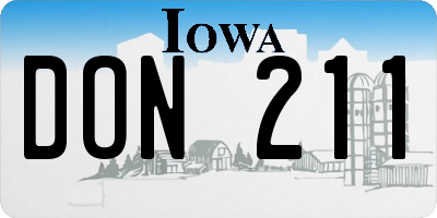 IA license plate DON211