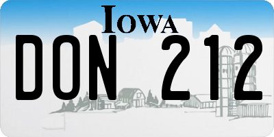 IA license plate DON212