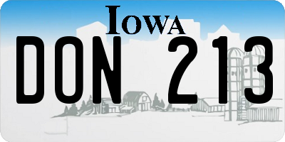 IA license plate DON213