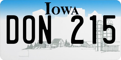 IA license plate DON215