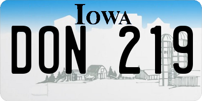IA license plate DON219