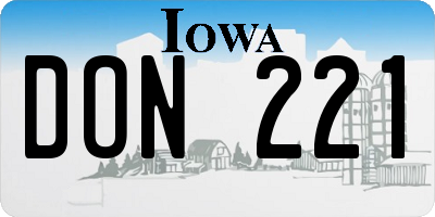 IA license plate DON221