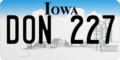 IA license plate DON227