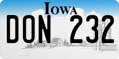 IA license plate DON232