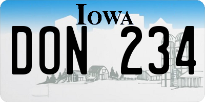 IA license plate DON234