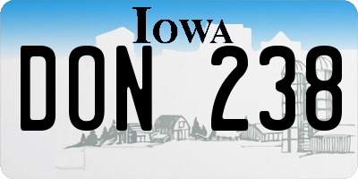 IA license plate DON238