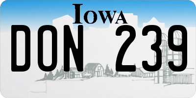 IA license plate DON239