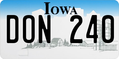 IA license plate DON240