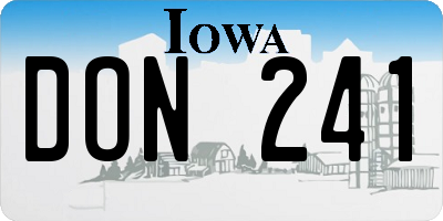 IA license plate DON241