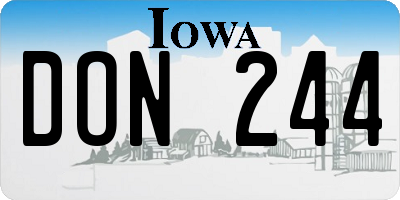 IA license plate DON244