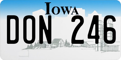 IA license plate DON246