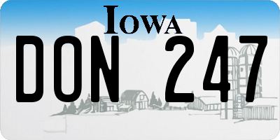 IA license plate DON247