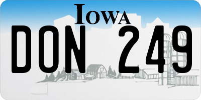 IA license plate DON249