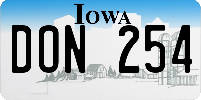 IA license plate DON254