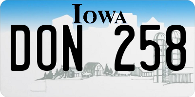 IA license plate DON258