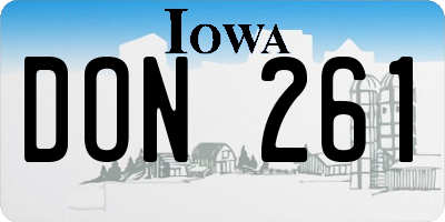 IA license plate DON261