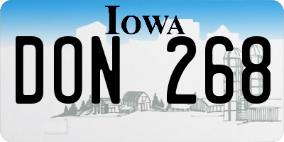 IA license plate DON268