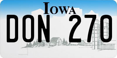 IA license plate DON270