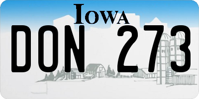 IA license plate DON273