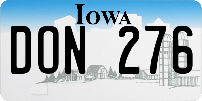 IA license plate DON276
