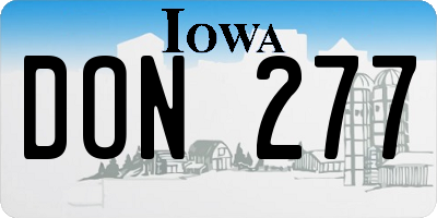 IA license plate DON277