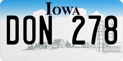 IA license plate DON278
