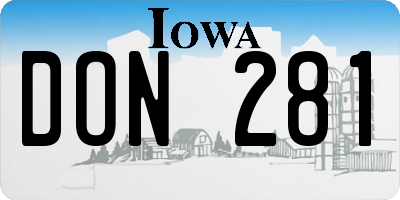 IA license plate DON281