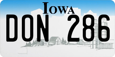 IA license plate DON286