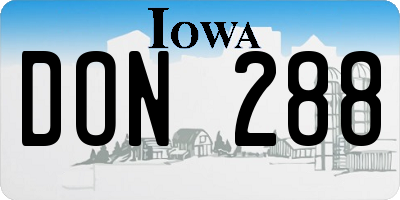 IA license plate DON288