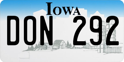 IA license plate DON292