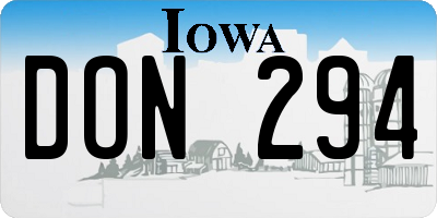 IA license plate DON294