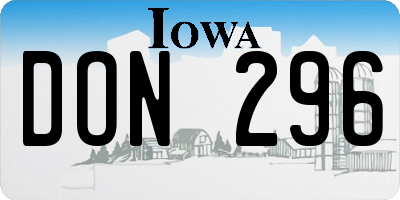 IA license plate DON296