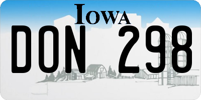 IA license plate DON298