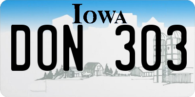 IA license plate DON303