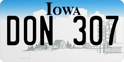 IA license plate DON307