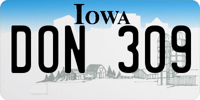 IA license plate DON309
