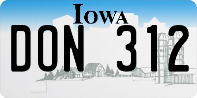 IA license plate DON312